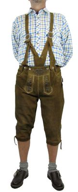 Country Life - Herren Trachtenhose Lederhose Hose Ziegenvelours braun antik