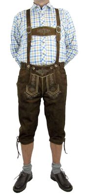 Country Life - Herren Trachtenhose Lederhose Hose Ziegenvelours antik schilfbraun