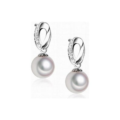 Luna-Pearls - O1-AE0057W - Ohrstecker - Akoyaperlen 7-7.5mm - Diamanten W/si 0.1ct