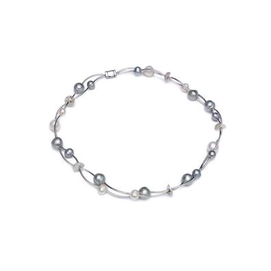 Luna-Pearls - N-1523-P11 - Collier - 925 Silber - Süßwasserperlen 7-10mm - 45cm