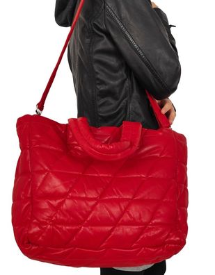 Damen Lederhandtasche Shopper Lammnappa rot