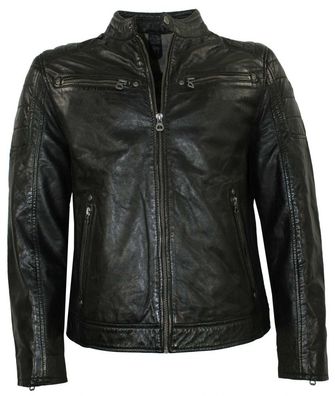 Gipsy - Herren Lederjacke Bikerjacke Lammnappa schwarz