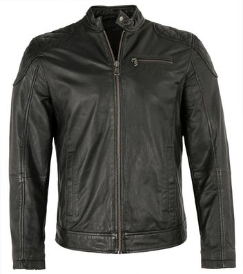 Herren Lederjacke Lammnappa schwarz