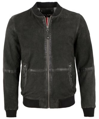 Jilani - Herren Lederjacke Blouson Lammnubuk schwarz