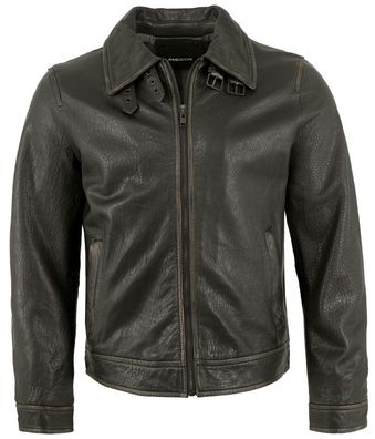 MADDOX - Herren Lederjacke Neuseeländisches Lammnappa schwarz-beige