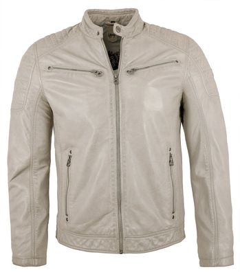 Gipsy - Herren Lederjacke Bikerjacke Lammnappa silver grey