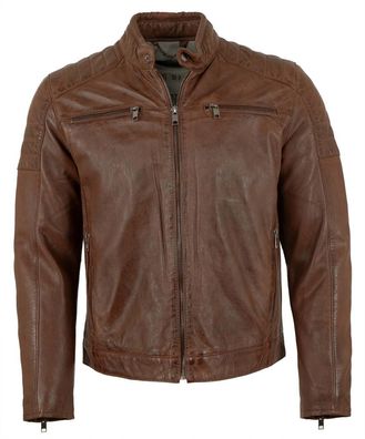 Deercraft - Herren Lederjacke Lammnappa dunkel cognac