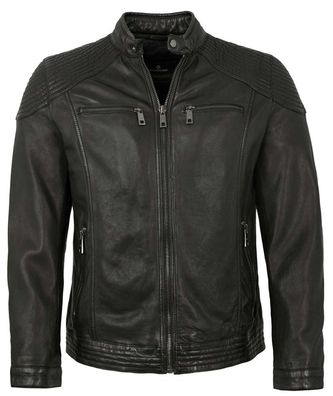 Milestone - Herren Lederjacke Lammnappa schwarz