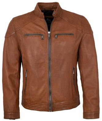 Milestone - Herren Lederjacke Lammnappa cognac