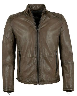 Milestone - Herren Lederjacke Lammnappa tabak braun