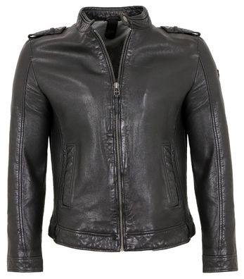 Gipsy - Herren Lederjacke Biker Lammnappa schwarz