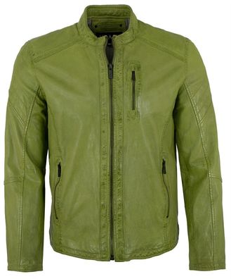 Jilani - Herren Lederjacke Lammnappa grün antik