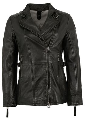 Gipsy - Damen Lederjacke Bikerjacke Lammnappa schwarz