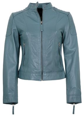 Apple of Eden - Damen Lederjacke Lammnappa hellblau