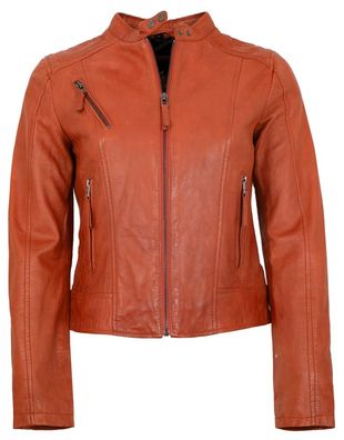 Apple of Eden - Damen Lederjacke Kruzjacke Lammnappa burned orange