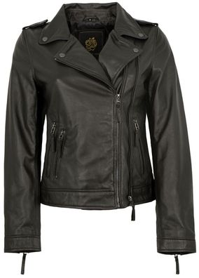 Apple of Eden - Damen Lederjacke Bikerjacke Lammnappa schwarz