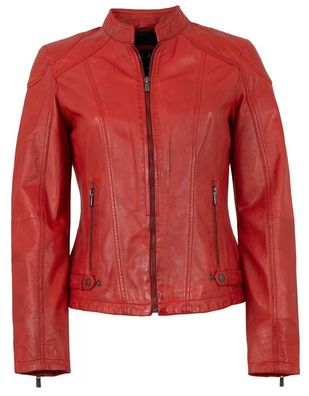 Jilani - Damen Lederjacke Lammnappa rot