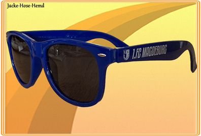 1. FC Magdeburg Sonnenbrille Brille Blau Logo Wappen offizieles Lizenzprodukt NEU