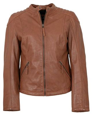 Jilani - Damen Lederjacke Lammnappa cognac