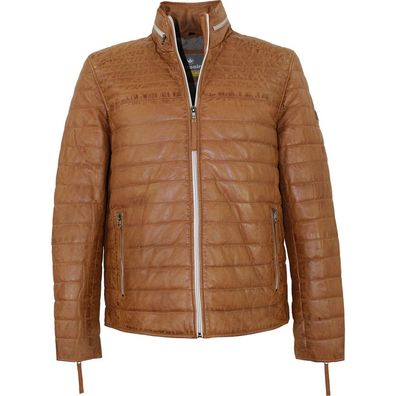 Redpoint - Herren Lederjacke Steppjacke Lammnappa hellbraun