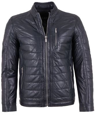 Jilani - Herren Lederjacke Steppjacke Lammnappa dunkelblau