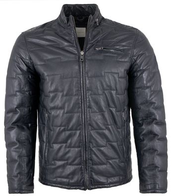 Bugatti - Herren Lederjacke Steppjacke Lammnappa navy