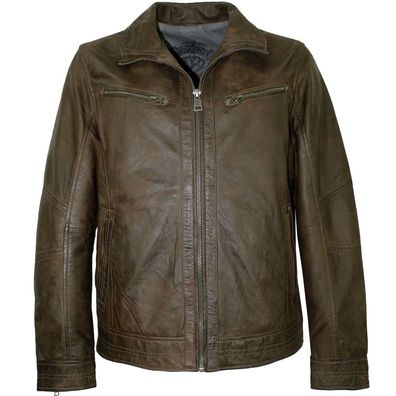 MADDOX - Herren Lederjacke Lammnappa braun antik