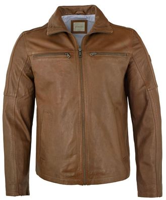 Bugatti - Herren Lederjacke Lammnappa dunkel cognac