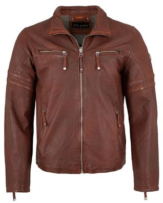 Jilani - Herren Lederjacke Lammnappa rotbraun