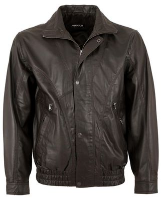 MADDOX - Herren Lederjacke Blouson Lammnappa dunkelbraun