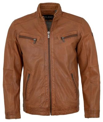 Jilani - Herren Lederjacke Lammnappa cognac