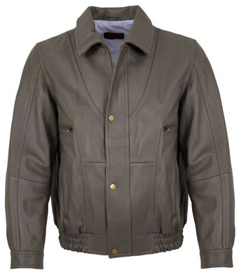 MADDOX - Herren Lederjacke Blouson Lammnappa grau