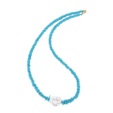 Luna-Pearls - 216.0971 - Collier - Damen - 925er Silber - gelbvergoldet - Türkis