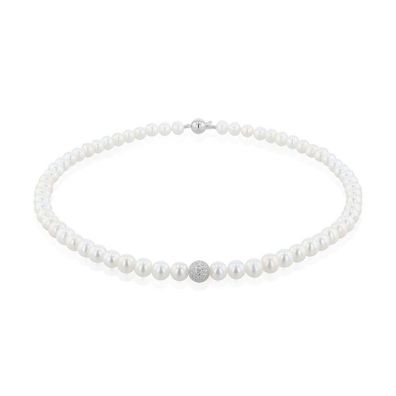 Luna-Pearls - 218.0252 - Collier - Damen - 925er Silber - rhodiniert - 42 cm