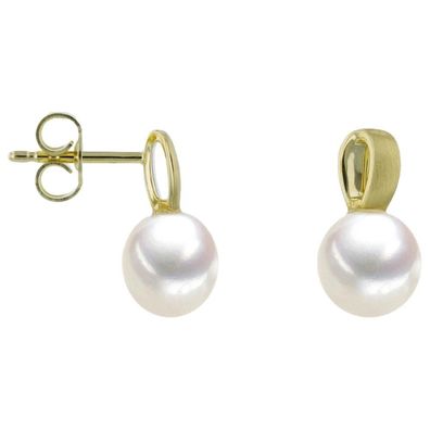 Luna-Pearls - 311.2071 - Creolen - Damen - 14K Gelbgold - Süßwasser-Zuchtperle