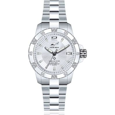 CHRIS BENZ - Taucheruhr-Armbanduhr - Diamond DIVER Silver Bay - CB-DD200-SI-MBO