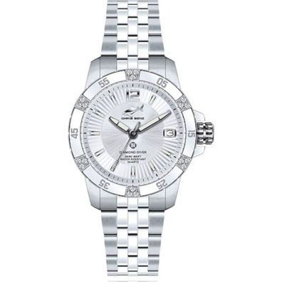 CHRIS BENZ - Taucheruhr-Armbanduhr - Diamond DIVER Silver Bay - CB-DD200-SI-MBJ