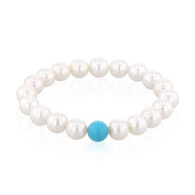 Luna-Pearls - 104.0663 - Armband - Damen - Süßwasser-Zuchtperle 9-10 mm - Türkis