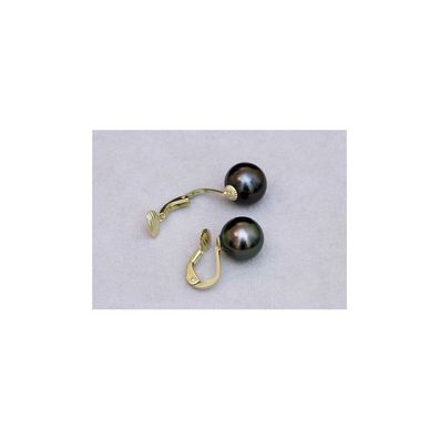 Luna-Pearls - O90 - Ohrclips - 585/- Gold - 2.1cm - Tahitiperlen 10mm