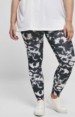 Urban Classics Damen Leggings Ladies Tie Dye Leggings Black/White