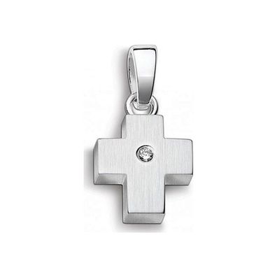 Quinn - Silberanhänger in Kreuzform mit Brillant 0,02 ct - 024200902
