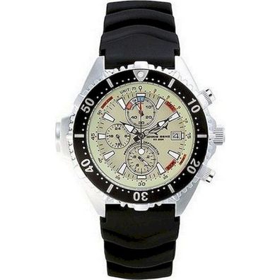 CHRIS BENZ - Taucheruhr-Armbanduhr - Depthmeter Chronograph 200M - CB-C200-N-KBS