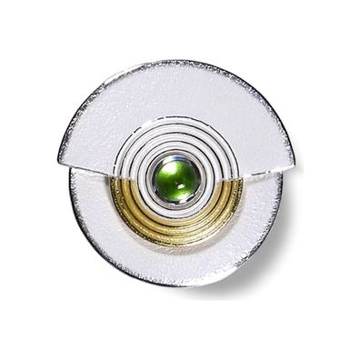 ARS Silberbrosche - Anhänger mit Gold und Peridot 10443