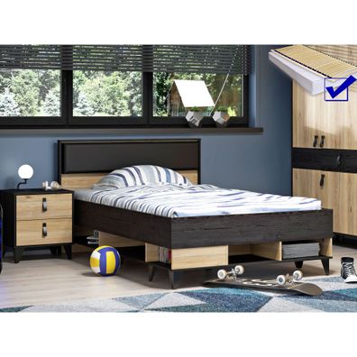 Jugendzimmer Lyrill 14 Mauvella Oak 4-teiligRost Matratze Jugendbett