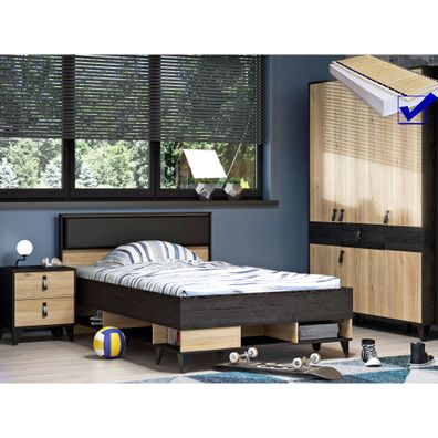 Jugendzimmer Lyrill 13 Mauvella Oak 5-teiligRost Matratze Jugendbett