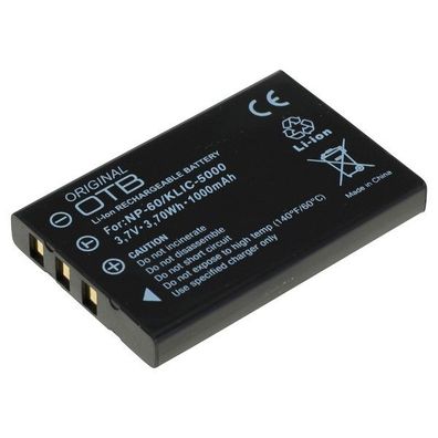 OTB - Ersatzakku kompatibel zu Fuji NP-60 - 3,7V 1000mAh Li-Ion