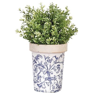Nostalgie Blumentopf, Keramik Pflanzen Topf, Pflanztopf mit Barockmuster