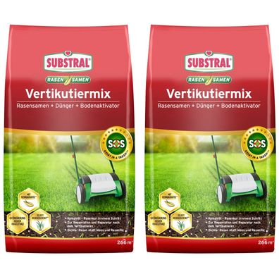 für Amazon 2er Set - SUBSTRAL® Rasensamen Vertikutiermix 8 kg für 266 m² Artikel