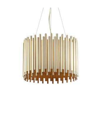 Ideal Lux PAN SP5 Pendelleuchte mit E27 Fassung Struktur Gold edles Design