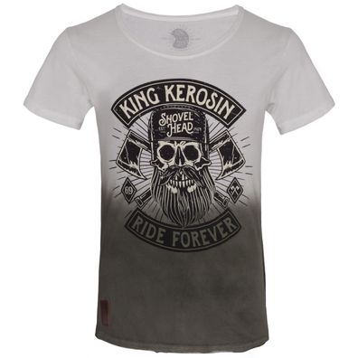 King Kerosin T-Shirt Lumberjack Dip Dye White Olive